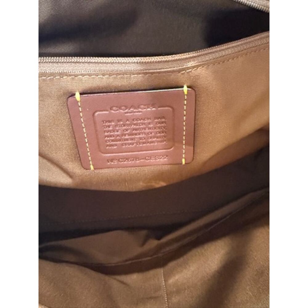 Coach Straw City Tote Bag With Gingham Print*New with tags - Picture 6 of 6